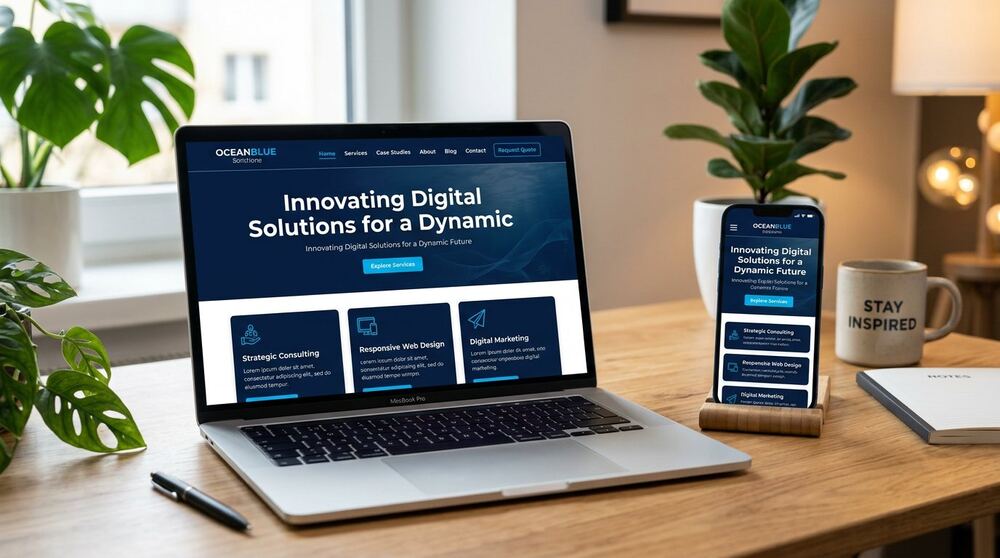 Custom HTML CSS JavaScript business website designed and coded by Prosengit Kundu